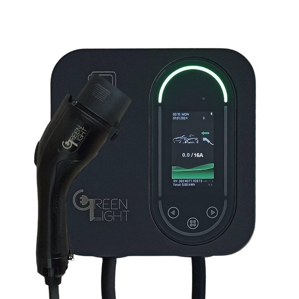 информационный дисплей зарядной станции ANS Black GBT 16A, 11квтч