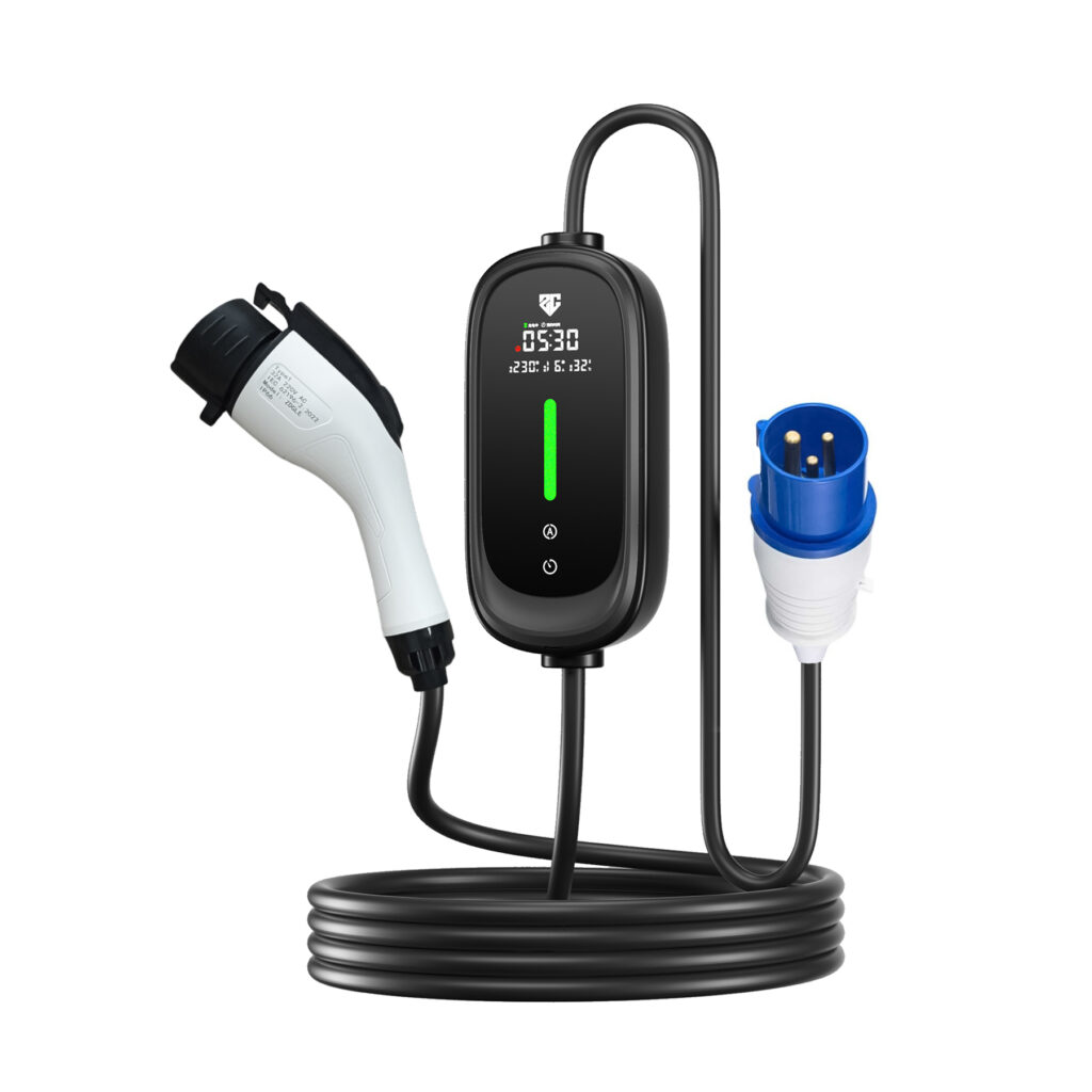 зарядное устройство Super Genie Q01 с коннектором Type1 и синей вилкой, 10-32A