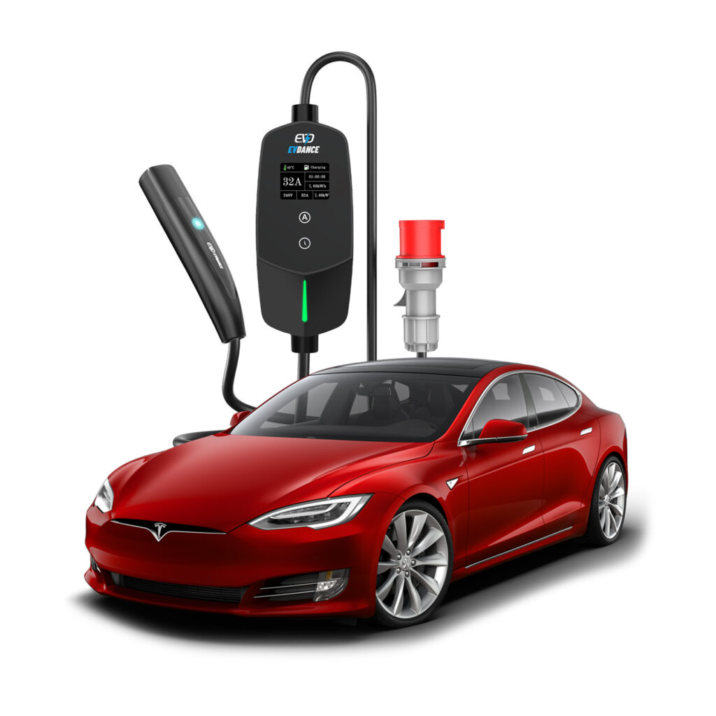 однофазное зарядное устройство EVDance 10-32A с экраном с авто Tesla