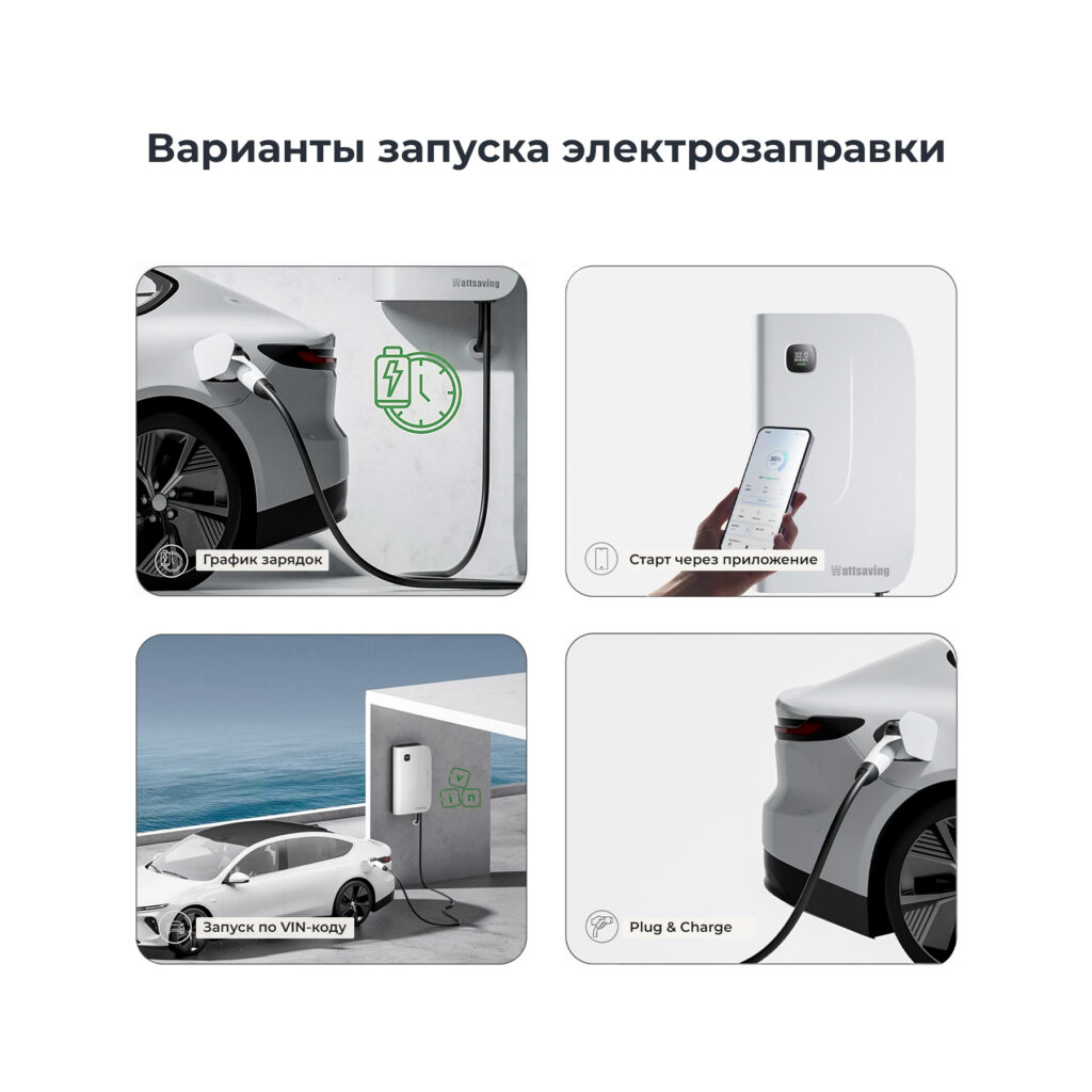 варианты старта электрозаправки на домашней быстрой зарядной станции Wattsaving GBT DC HQ22