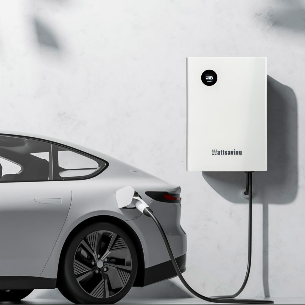 зарядная станция wattsaving y7 gbt dc на 7квтч заряжает электромобиль дома